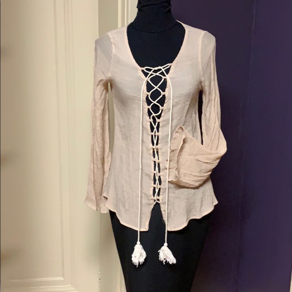 Gauze sheer tunic xs
